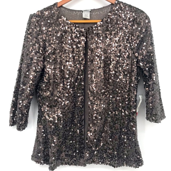 4 for $35 🍄 NWT Charming Charlie Sequin Party Jacket - Picture 1 of 10